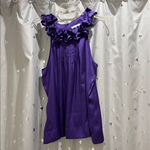 Violet & Claire Satin Ruffle Blouse